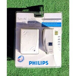 Philips Wireless Modem Jack System PH0900 Turn AC Outlets to Phone Jacks NOS